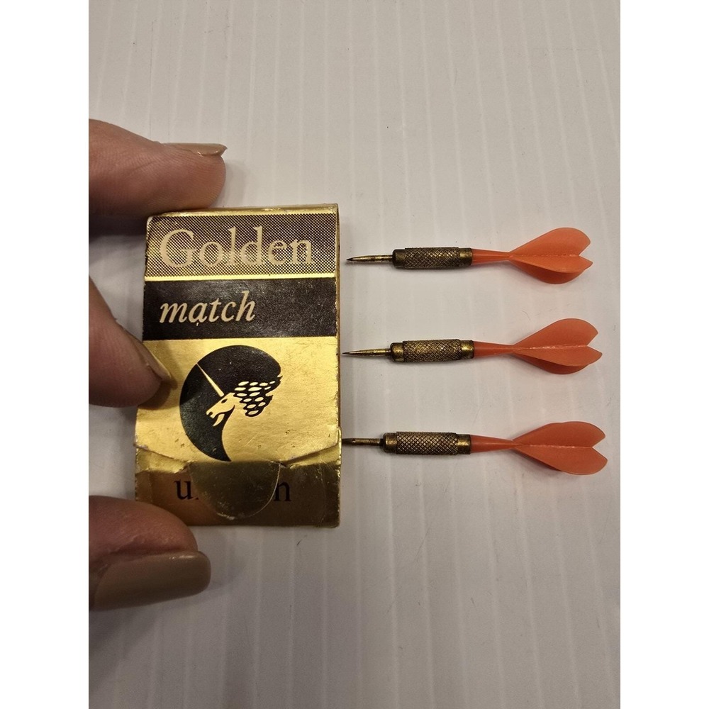 Golden Match Real Gold Plated Mini Darts, 2in , Fun Dart Enthusiasts Midas touch